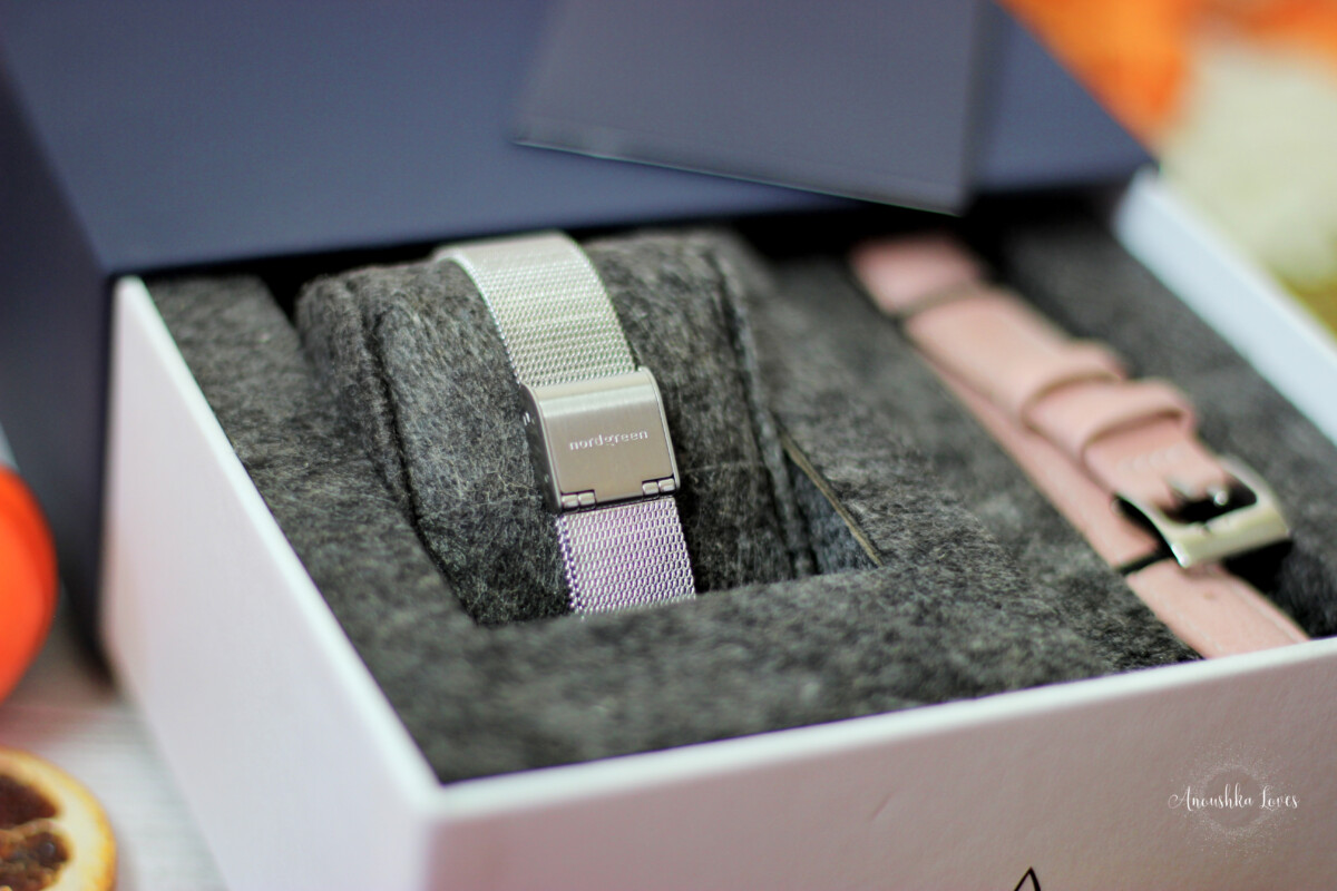 Nordgreen Infinity Watch silver mesh strap pink leather 6 Nordgreen Infinity Nordgreen Infinity Timepiece